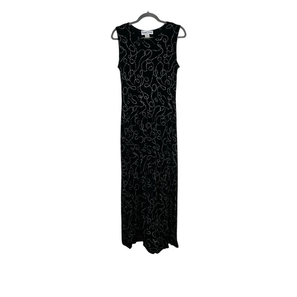 Ronni Nicole Dresses & Skirts - Vintage Ronni Nicole By Ouida Black Silver Sparkly Sleeveless Maxi Dress Size 8
